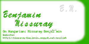 benjamin missuray business card